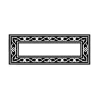 Elegant Black White Celtic Knot Frame on White, Minimalist. vector