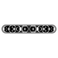 Celestial Border , Black and White Decorative Element. vector