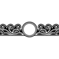 Elegant Decorative Border with Circle Element, Black and White. vector