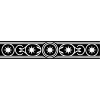 Elegant Geometric Star Border Ornament - Black White Pattern, Decorative. vector