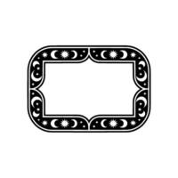 Celestial Frame - Moon, Star, and Geometric Ornament on White. vector