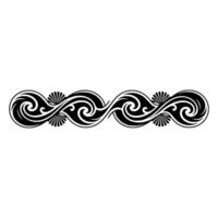 Ornate Black and White Wave Border, Elegant Element. vector