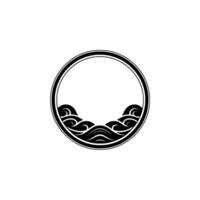 Minimalist Circular Water Wave , Black and White, Modern Element. vector