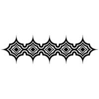 Abstract Black Ornament on White Decorative Pattern Element. vector