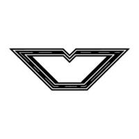 Abstract Geometric Minimalist Line Art Emblem on White. vector