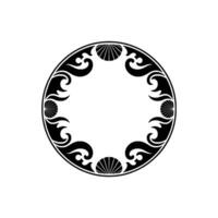 Elegant Art Deco Circular Frame with Shell Swirl Motif. vector