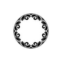 Elegant Black Circular Ornament on Light Gray Backdrop. vector