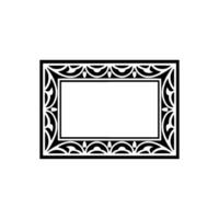 Elegant Black White Frame on Clean White Background. vector
