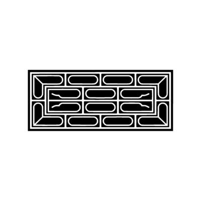 Minimalist Brick Pattern Black and White Geometric Illustration.