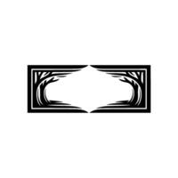 Minimalist Tree Frame in Black White. vector