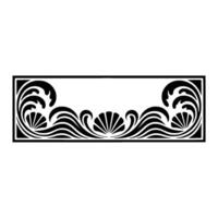 Art Deco Scrollwork Border, Elegant Black and White. vector