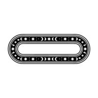 Celestial Oval Frame Black and White Minimalist. vector