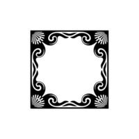 Elegant Art Nouveau Black Frame with Shell and Swirl Elements. vector