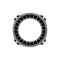 Elegant Black White Decorative Circular Frame - ,-. vector