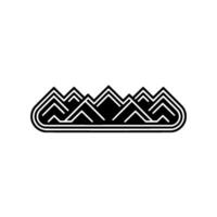 Minimalist Mountain Range - Black and White Illustration. vector