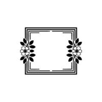 Floral Frame Border, Elegant Minimalist , Wedding Invitation. vector