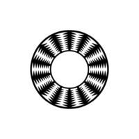 Abstract Geometric Ring with Zigzag Pattern on White. vector