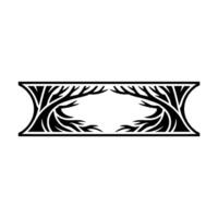 Minimalist Forest Frame Elegant Black White Element. vector