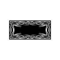 Elegant Ornate Frame Black and White Decorative Element. vector