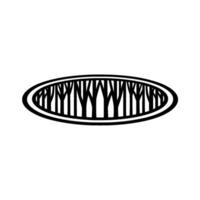 Minimalist Forest in an Oval Frame Black White Emblem. vector