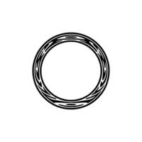 Abstract Ring Motif on White Minimalist. vector