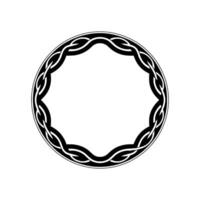 Celtic Knotwork Circle Frame - Monochrome Minimalist Style. vector