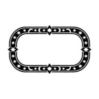 Celestial Oval Frame Stars and Moons, Minimalist. vector