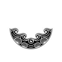 Abstract Black and White Ornament - Wave and Shell. vector
