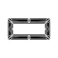 Art Deco Frame , Black White with Radial Elements. vector
