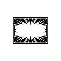 Geometric Burst Frame Minimalist Black White Element. vector