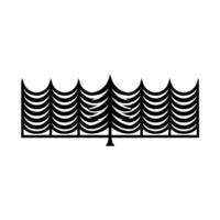 Minimalist Forest Silhouette Black Trees on White Background,-. vector