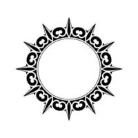 Elegant Decorative Circular Frame in Black, Element. vector
