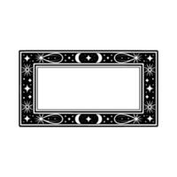 Celestial Frame Black and White Boho for Invitations Labels. vector