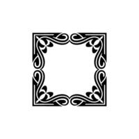 Elegant Black and White Decorative Frame , Square Ornament. vector