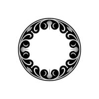 Elegant Black White Circular Decorative Element. vector