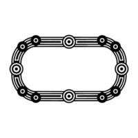 Retro Geometric Frame Black and White Abstract Pattern. vector
