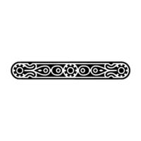 Black and White Decorative Border , Symmetric Ornamentation. vector