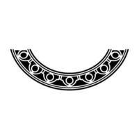 Black White Geometric Ornament, Decorative Arch Element. vector
