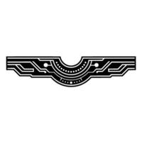 Abstract Tech Circuit - Black White Minimalist. vector