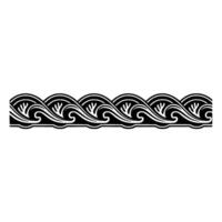 Decorative Wave Border in Black and White Elegant Ornament. vector