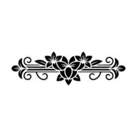 Elegant Floral Border Ornament in Black and White - . vector