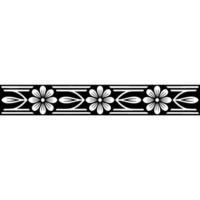 Floral Border Ornament, Black and White, Minimalist. vector