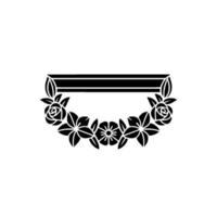 Elegant Floral Frame with Banner Element, Minimalist. vector
