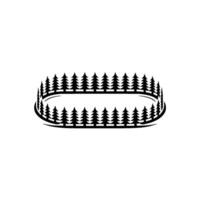 Minimalist Forest Enclosure Black Trees on Grey Background. vector