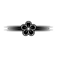 Minimalist Floral Element with Geometric Lines. vector