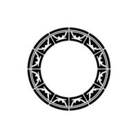 Geometric Circular Ornament Modern Tribal on White. vector
