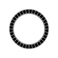 Geometric Circle Frame Minimalist Black White Element. vector
