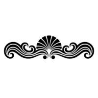 Decorative Black White Scrollwork Element. vector