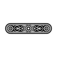Mechanical Ornamental Border, Geometric Gears, Decorative. vector