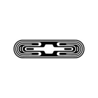 Minimalist Geometric Abstract Black and White Shape on Gray. vector